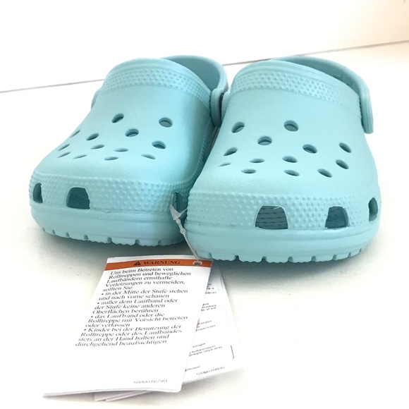 CROCS Kids’ Classic Clog Kids Size C11 Unisex Slip On Mules Clogs Artic Blue NWT - Picture 3 of 16